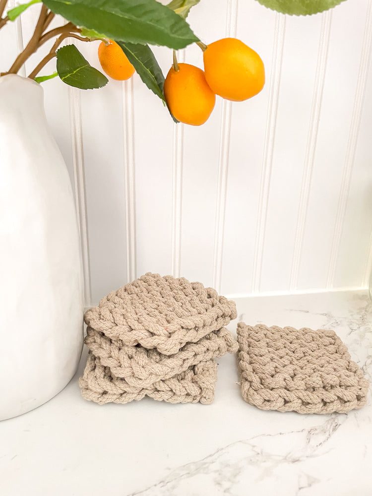 Square Crochet Cotton Coasters