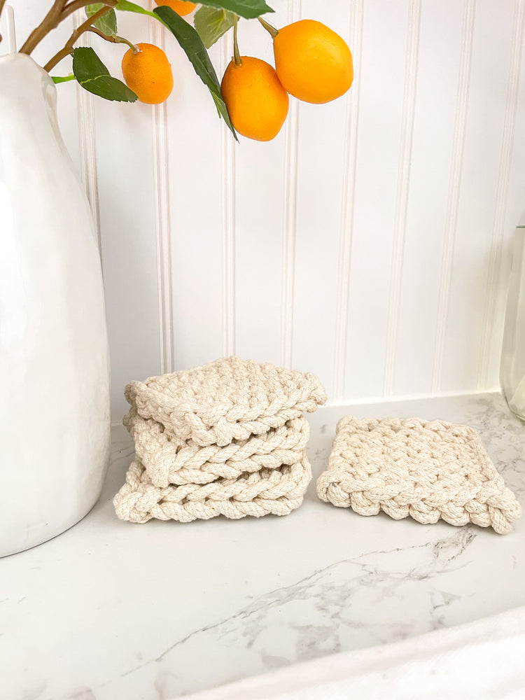 Square Crochet Cotton Coasters