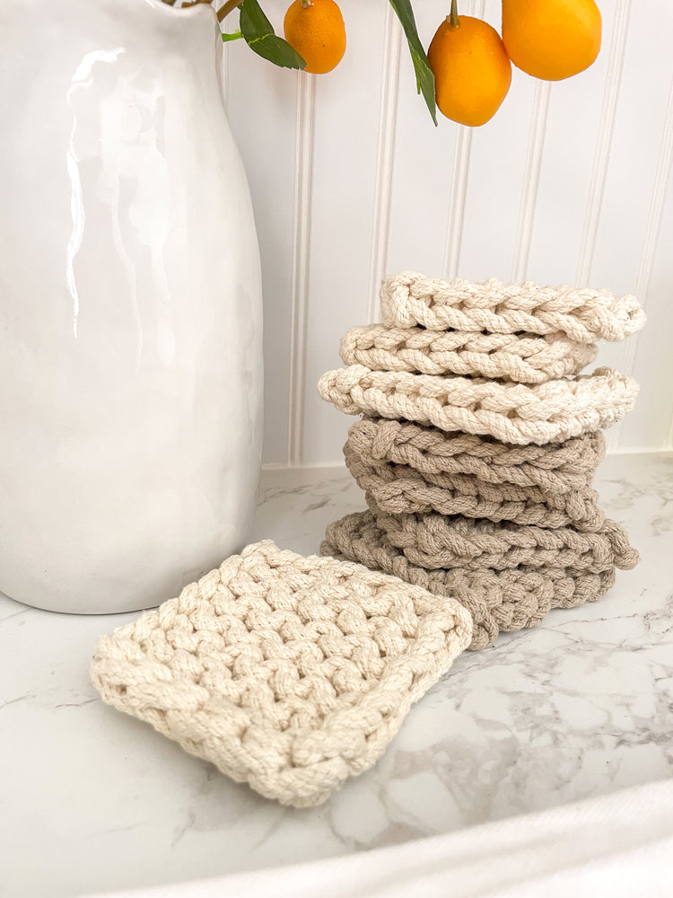 Square Crochet Cotton Coasters