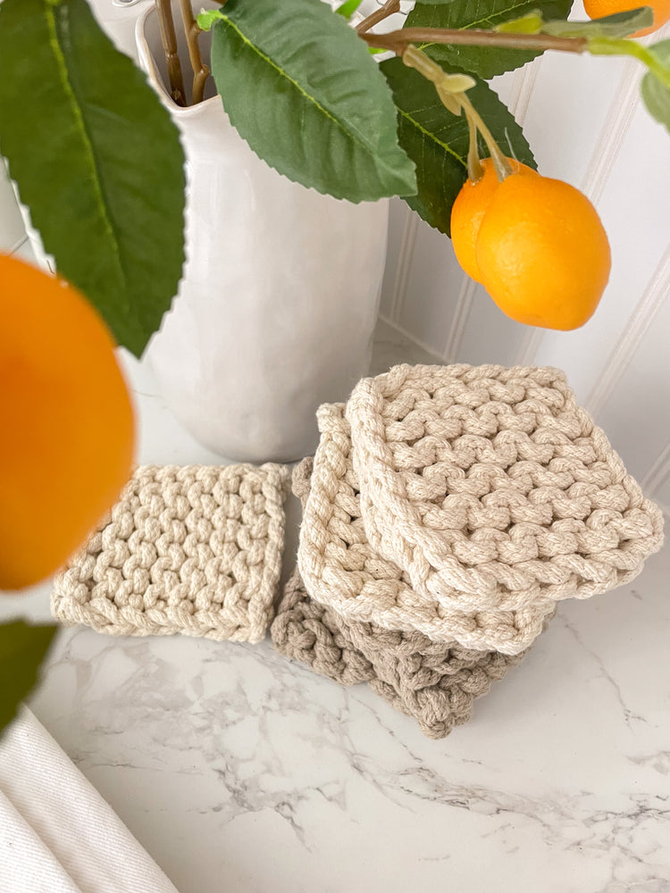 Square Crochet Cotton Coasters