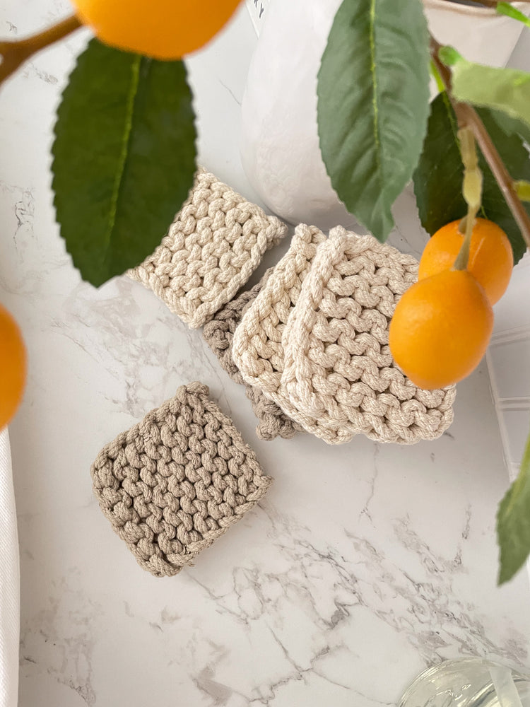 Square Crochet Cotton Coasters