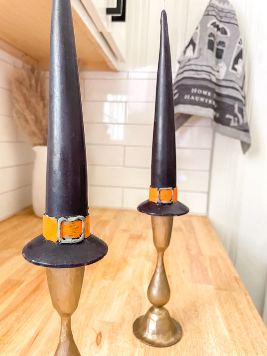 Rustic Witch Hat Candlestick