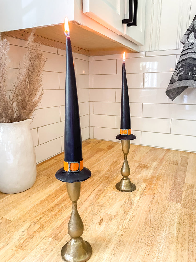 Rustic Witch Hat Candlestick