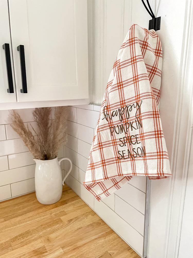 Pumpkin Plaid Dishtowel