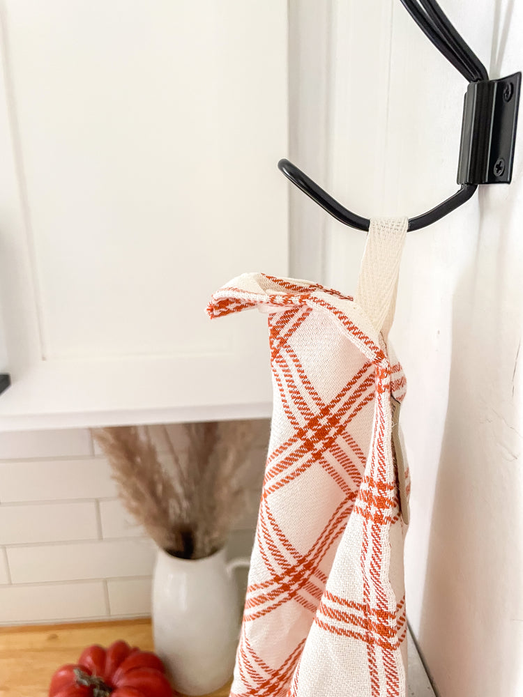 Pumpkin Plaid Dishtowel