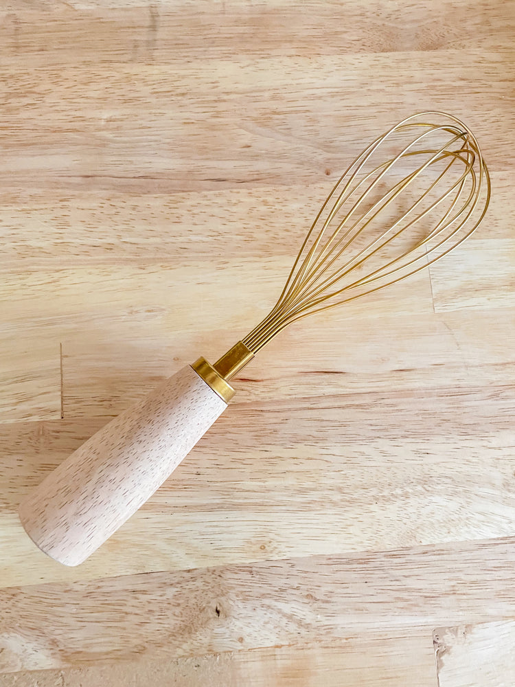 Natural Wood & Gold Whisk