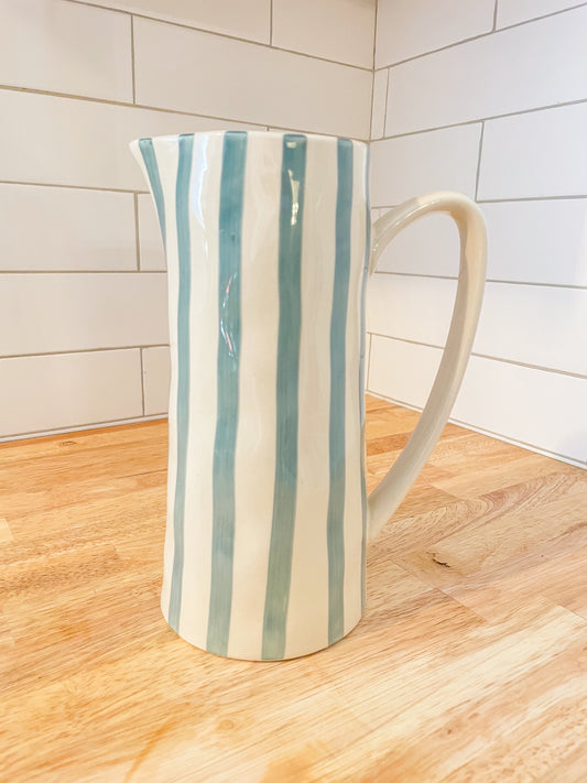 Blue & White Hand-painted Pitcher