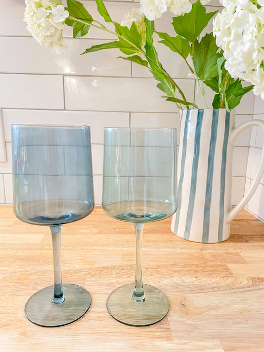 SageBlue Wine Glass Set