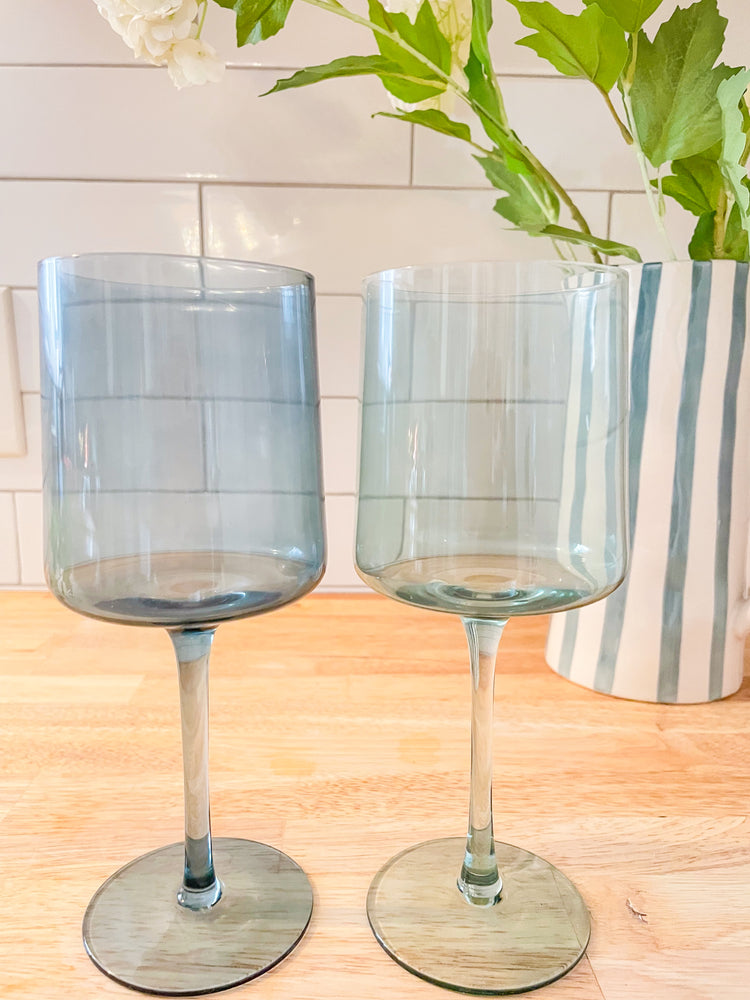 SageBlue Wine Glass Set