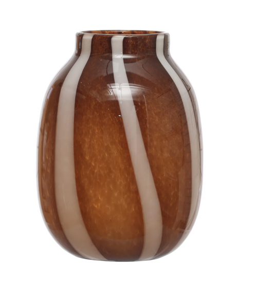 Chocolate & Cream Striped Vase