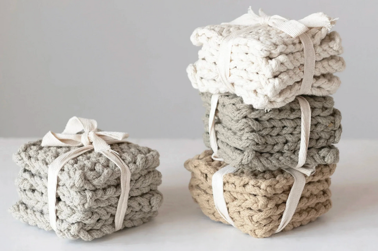 Square Crochet Cotton Coasters