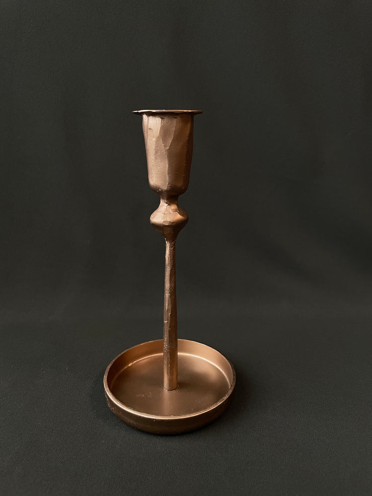 Hammered Brass Candlestick Holder