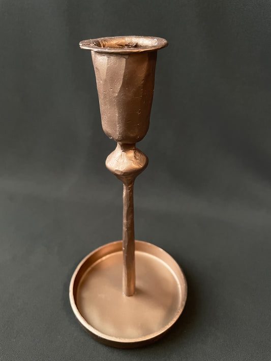 Hammered Brass Candlestick Holder