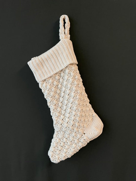 Cream Knit Stocking