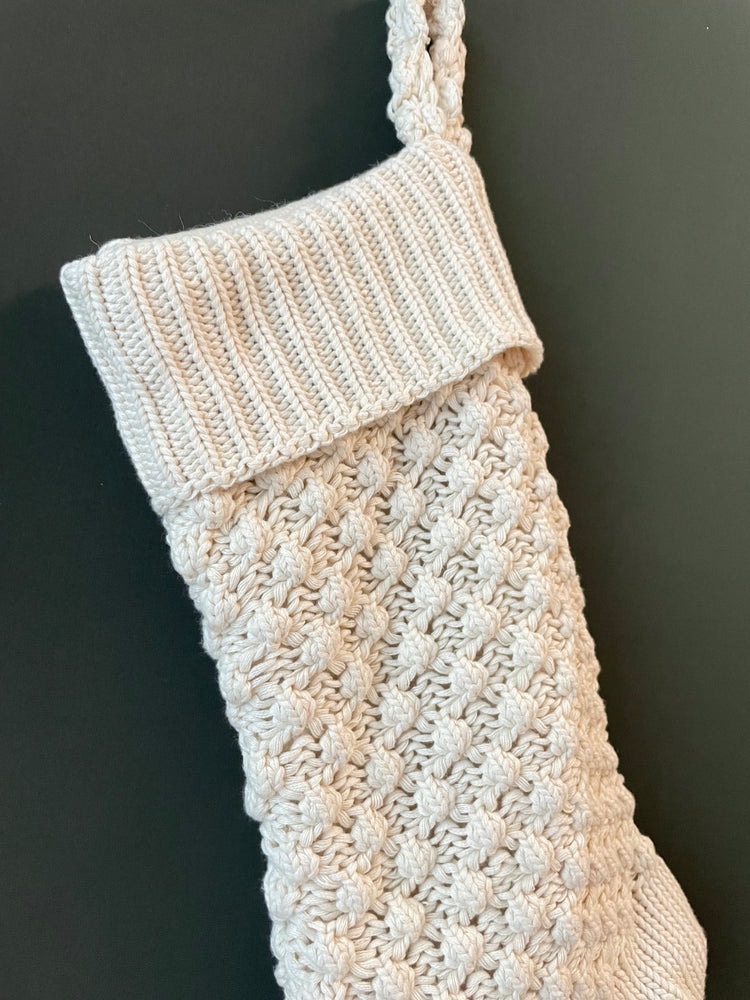 Cream Knit Stocking