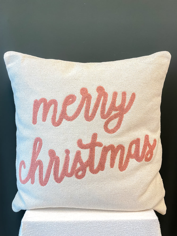 Pink Merry Christmas Pillow