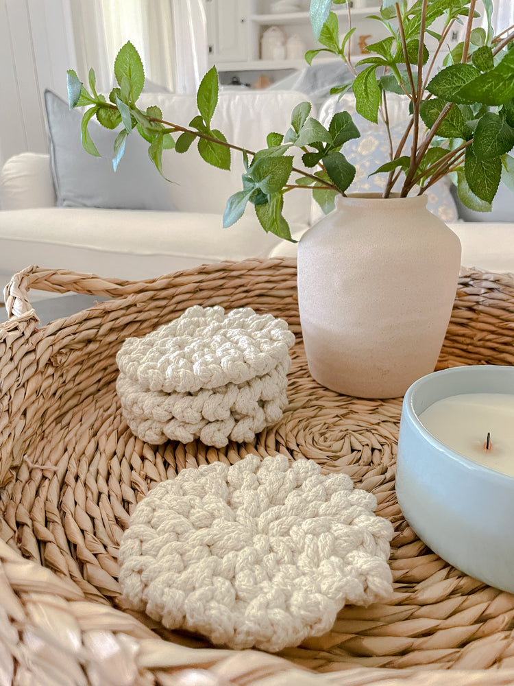 Round Crochet Cotton Coasters