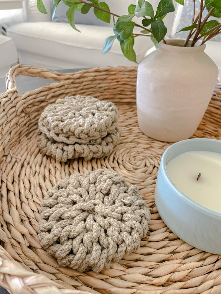 Round Crochet Cotton Coasters