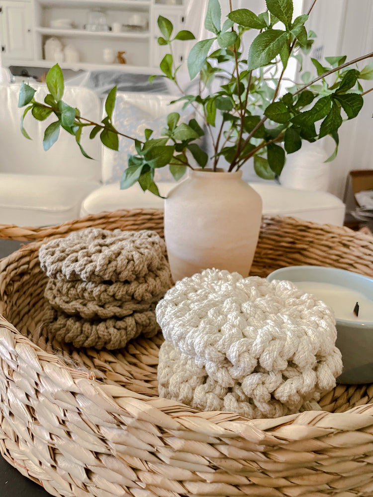 Round Crochet Cotton Coasters